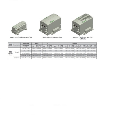 8502AK431477001 NUMATICS/AVENTICS END PLATE KIT<BR>502 SERIES 1/2" NPT