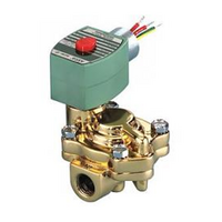 ASCO BRASS PROCESS SOLENOID VALVE 8221 SERIES 2/2 NC SPR RTN 110VAC, 3CV, 3/8" NPT