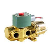 ASCO BRASS PROCESS SOLENOID VALVE<BR>8344 SERIES 4/2 INLINE, 110VAC, 0.8CV, 1/4" NPT, CONTINUOUS DUTY