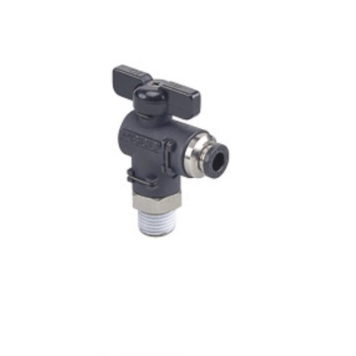 PISCO NP BRASS BALL VALVE&lt;BR&gt;10MM TUBE X 1/4&quot; BSPT MALE ELBOW, T HANDLE