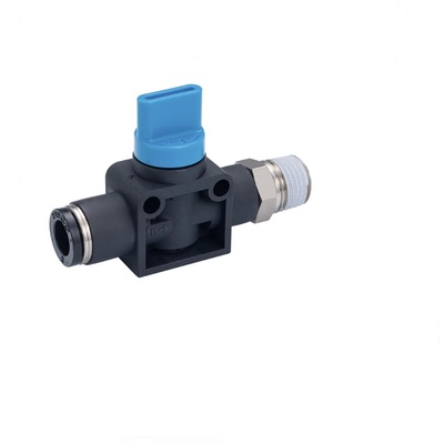 PISCO HAND VALVE&lt;BR&gt;1/2&quot; NPT MALE X 1/2&quot; TUBE UNION, KNOB ADJ