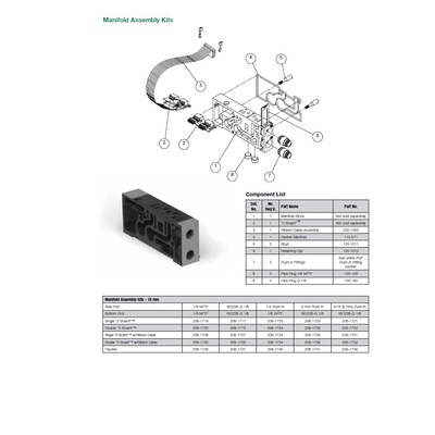 206-1718 NUMATICS/AVENTICS MANIFOLD BLOCK<BR>ISO 18MM SERIES 1/8" G S/B PORTS DZB (Z2)