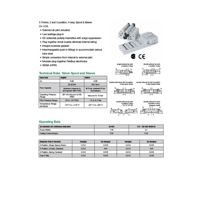 I51BB400K000030 NUMATICS/AVENTICS SOL-PILOT VALVE<BR>ISO 18MM SERIES 4/2 DETENT 120VAC