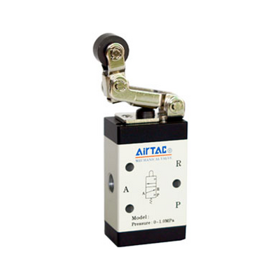 AIRTAC MANUAL VALVES, M3 SERIES ROLLER W/RETRUN TYPE&lt;BR&gt;3 WAY 2 POSITION N.C, M5 PORTS