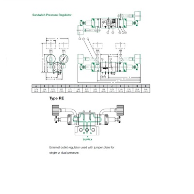 152RE100O000000 NUMATICS/AVENTICS SANDWICH REGULATOR<BR>MK15 SERIES DUAL PR A, B 10-130PSI, HW
