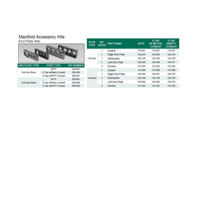 229-841 NUMATICS/AVENTICS END PLATE KIT<BR>MK55 SERIES 1 1/4" NPT