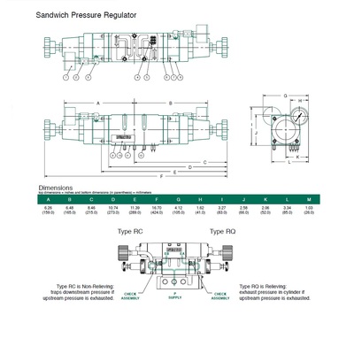 554RC100JP16N00 NUMATICS/AVENTICS SANDWICH REGULATOR<BR>MK55,SPA55 SERIES DUAL PR/NRC 10-130PSI, (A)JMP PL