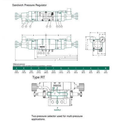 554RT100JP00000 NUMATICS/AVENTICS SANDWICH REGULATOR<BR>MK55,SPA55 SERIES 2 PR SEL 10-130PSI
