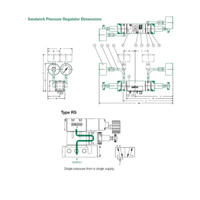 081RS100J027Q00 NUMATICS/AVENTICS SANDWICH REGULATOR<BR>MK8 SERIES SGL PR 10-130PSI, TF NO GAUGE