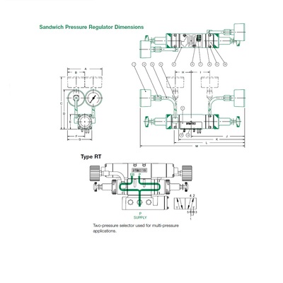 081RT400J016N00 NUMATICS/AVENTICS SANDWICH REGULATOR<BR>MK8 SERIES 2 PR SEL 5-60PSI, (A)JMP PL