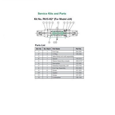 204-265 NUMATICS/AVENTICS VALVE PART<BR>PA15 SERIES 2 POS END CAP ASSY "B SIDE"