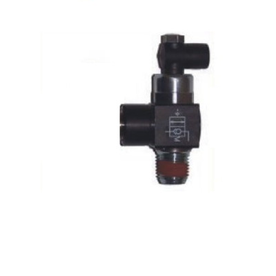 FLOTRONICS PO CHECK VALVE&lt;BR&gt;1/4&quot; TUBE X 1/4&quot; NPT MALE, 10/32&quot; UNF MANUAL O&#39;RIDE