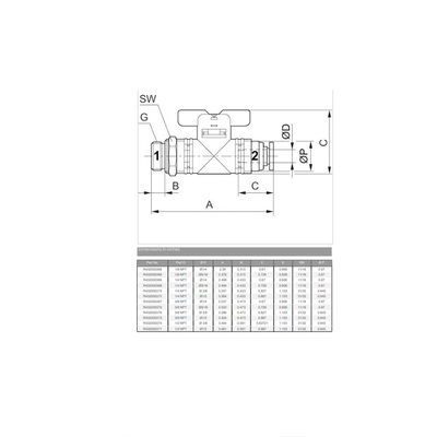 R432000375 NUMATICS/AVENTICS PLASTIC PUSH-IN BALL VALVE<BR>3/8" TUBE X 1/4" NPT MALE, T HANDLE, 145PSI (OVAL)