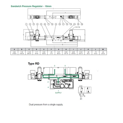 I51RD100J016P00 NUMATICS/AVENTICS SANDWICH REGULATOR<BR>ISO 18MM SERIES DUAL PR 10-130PSI, (B)JMP PL