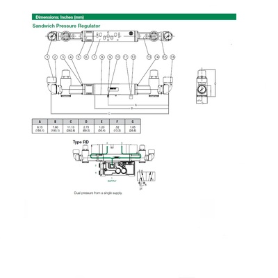 I62RD100J000000 NUMATICS/AVENTICS SANDWICH REGULATOR<BR>ISO 26MM SERIES DUAL PR 10-130PSI