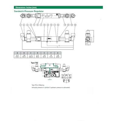 I62RQ100J016W00 NUMATICS/AVENTICS SANDWICH REGULATOR<BR>ISO 26MM SERIES DUAL PR/RC 10-130PSI, TFG