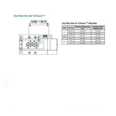 239-635 NUMATICS/AVENTICS END PLATE KIT<BR>ISO1 SERIES 1/2" NPT (HARDWIRED)