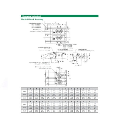 239-648 NUMATICS/AVENTICS MANIFOLD BLOCK<BR>ISO2 SERIES 1/2" NPT S/B PORTS (15/25)