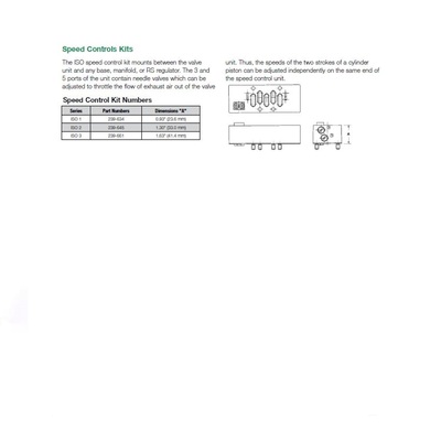 239-645 NUMATICS/AVENTICS SANDWICH SPEED CONTROL<BR>ISO2 SERIES W/PLUG