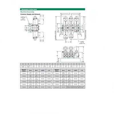 106-826 NUMATICS/AVENTICS MANIFOLD<BR>L01 SERIES 6 STATION 1/4" NPT