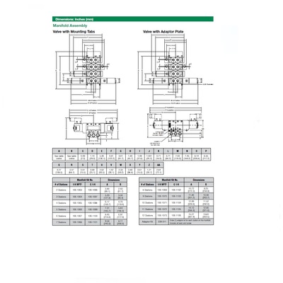 106-1069 NUMATICS/AVENTICS MANIFOLD<BR>L1 SERIES 8 STATION 1/4" NPT