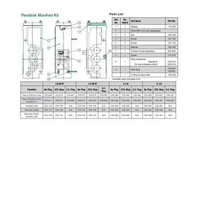 229-676 NUMATICS/AVENTICS MANIFOLD BLOCK<BR>MK8 SERIES 1/4" NPT S/B PORTS (15)